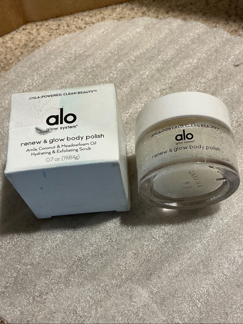 ALO Glow System Renew & Glow Body Polish Scrub 0.7 oz Travel Size w/Box